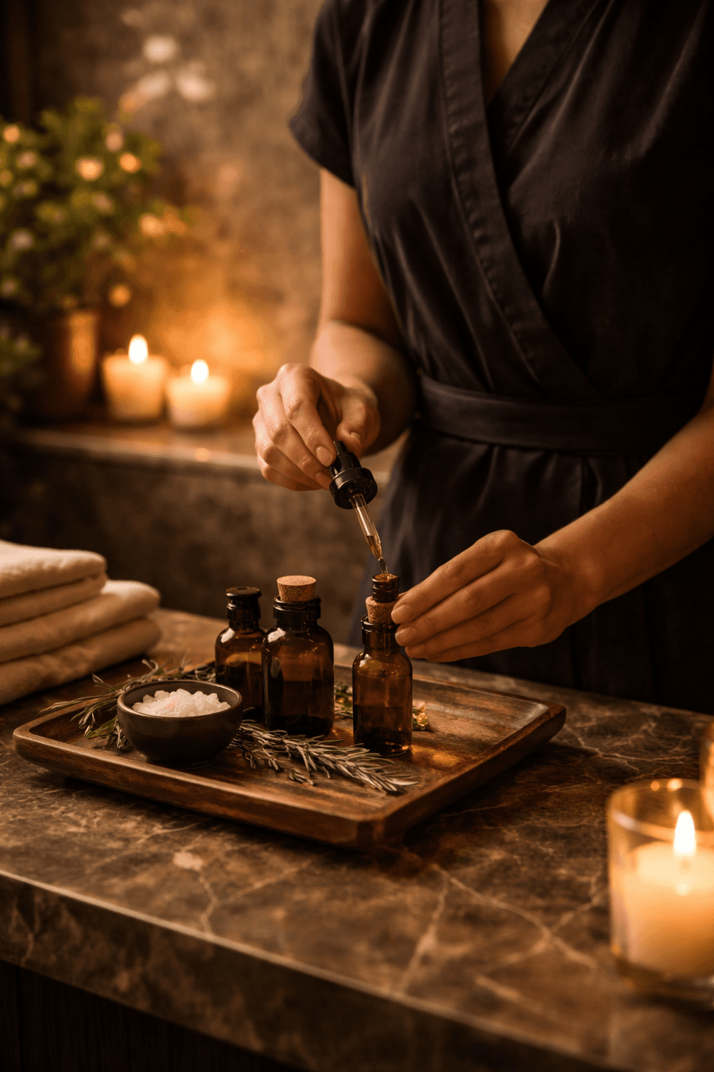 Therapist at work inside Serene Spa